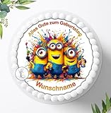 Tortenbild, Zuckerbild, Personalisiert mit oder ohne Wunschnamen, Essbares Foto für Torten, Tortenbild zum Geburtstag, Tortenaufleger Ø 20cm - 1715z.