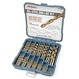 Hi-Spec 99 tlg. Bohrer Set mit Spiralbohrer, Titan HSS-Stahl, 14 Größen von 1mm bis 10mm für Holz, Metall, Kunststoff, inkl. Aufbewahrungskoffer