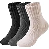 Wamicu Thermosocken Damen Socken Warme Dicke Wintersocken Gestrickte Stricksocken Haussocken Wollsocken 3 Paar, Größe 37-42