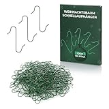 Nordstern Weihnachtsbaumschmuck Schnellaufhänger 150er Pack- Praktische Doppelhaken für Baumschmuck und Christbaumkugeln zum einfachen Aufhängen - 3,3 cm Grün