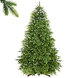 SHareconn Künstlicher Weihnachtsbaum 195cm - [100% Spritzguss],4066 Spitzen,Naturgetreu, dichte Zweige, Weihnachtsbaum künstlich mit Holzständer,schneller Aufbau, wiederverwendbar