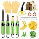 Kartonschneider Konstruktionsspielzeug ab 5 6 7 8 9 Mit Sicherer Kartonschneider, Falzroller, Schraubendreher, Werkzeug Kinder Spielzeug (158 Stück)