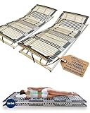 2x Ergonomischer Lattenrost 100x200 cm verstellbar - Lattenrost Set KV - 7-Zonen Lattenrost 100 x 200 cm Doppelpack - fertig montiert - 44 Leisten - Kopf- und Fußteil verstellbar - 2er Set - 100/200