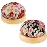 PDirat Nadelkissen, 2 Stück Runde Nadelhalter Mit Holzuntergrund, Für Nähen, Stickerei, DIY-Liebhaber Und Handarbeitsfans