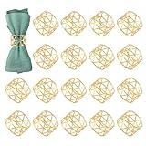 18 Stück Serviettenringe Gold, Serviettenringe Vintage AushöHlen, Napkin Rings Metall, Stoffservietten Ringe für Hochzeit, Familie Sammeln, Geburtstag Party Esstischdekoration