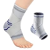 MILAIUN Sprunggelenkbandage,1 Paar Knöchelbandage mit Klettverschluss für Damen Herren, Fußbandage Knöchelstütze für Sport Schützen, Arthritis, Plantar Fasciitis(S, Blau)