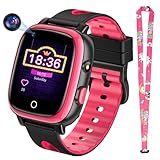 TotsyFun 4G Smartwatch Kinder mit langanhaltender Video & Phone Call, Kids Smartwatch mit IP68 Wasserdicht, SOS, GPS, WiFi, Schrittzähler, Schulmodus für Jungen Mädchen 5-14 Jahre Geschenk (Rot)