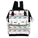 Schicke süße Llama-Kaktus-Wickeltasche, Mumien-Rucksack, große Kapazität, Babytasche, multifunktionaler Reiserucksack, Wickeltasche, Stilltasche für Babypflege