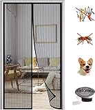 KZhanmy Magnet Fliegengitter Tür Insektenschutz,Magnetisches Moskitonetz, Automatisch Geschlossen, Anti-Moskito-Vorhang für Balkontür und Terrassentür.-Black A||80X200CM