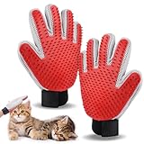 AKONE 1 Paar Katzenhandschuh, Katzen Handschuhe Fellpflege, Doppelseitige Katzenbürste Handschuh, Fellhandschuh für Katzen, Haustier Handschuh für Kurzhaar und Langhaar