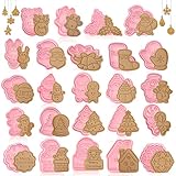 keksausstecher weihnachten,24 Stück ausstechformen weihnachten,plätzchen ausstecher weihnachten,3D Set Cookie Cutter Plätzchenformen für Kinder, für Tortendeko Kekse Backen (Weihnachten 24)