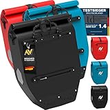 Aventoures® [TESTSIEGER 3in1 Fahrradtasche für Gepäckträger 28L | Wasserdicht Reflektierend | Planen Material | Gepäckträgertasche Umhängetasche Tragetasche | Gepäck Tasche fürs Fahrrad (schwarz)