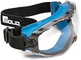 SolidWork Perfekt Sitzende Schutzbrille Staubdichte Arbeitsschutzbrille Mit Universeller Passform - Für Brillenträger Geeignet - (Blau, Klare)