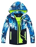LAUSONS Kinder Gefütterte Jacke Jungen Übergangsjacken für Jungs Softshelljacken mit Camouflage Muster Grün DE: 116-122 (Herstellergröße 120)