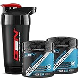 2x Creatin Pulver (2x 300g) + Premium Shaker - Reines Creatin Monohydrat - Optimale Löslichkeit - Vegan - Ohne Zusätze - Pure Powder - German Elite Nutrition