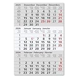 Truento Ersatzkalendarium - Kalenderblock - (magnetisch) für 2 Jahre (2026 & 2027) - passend für 3-Monats-Tischkalender Edelstahl - Stehkalender - Aufstellkalender - Bürokalender