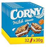 Müsliriegel Corny Milch Classic, Milchsandwich mit Getreide und Milchcreme, 32x30g
