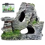 Pesoncarl Aquariumhöhle, Harz Reptile Felsstein, 4, 3x2, 2x3.7 Simulation Felshöhle Versteck für Fischtank -Terrarium -Dekorschildkröten Eidechsen Schlangen Krabben Krabben