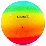 Bouncy Kickball, PVC Kinder Spielball, Mehrfarbig Regenbogen Ball Kinder, Fußball Softball, Kinderball für Drinnen und Draußen (8,5 Zoll) - Regenbogen
