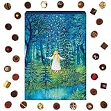 Hallingers Sternmädchen Märchen - Adventskalender Pralinen Geschenk handmade ohne Alkohol aus Edelkakao Schokolade (Box) - Geschenk im Sommer & als perfektes Grillgeschenk | Glückwunsch Chanukka Freun