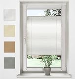 Sonello Plissee Klemmfix ohne Bohren 75cm x 100cm Weiß Faltrollo Plisseerollo Jalousie für Tür & Fenster Blickdicht Sichtschutz Sonnenschutz Fertifplissee Rollo