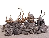 AquaOne Aquarium Natursteine Wurzel Mini Landschaft Moorkienwurzel Set W3 Gr.XL Deko Aquascaping