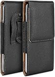 moex Plug Case für HTC U23 Pro Hülle mit Gürtelclip, Handy Gürteltasche PU Leder, Handyhülle zum Einstecken, Lederhülle Gürtel Schutzhülle Einsteckhülle Etui, Schwarz