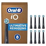 Oral-B iO Ultimative Reinigung Aufsteckbürsten für elektrische Zahnbürste, 8 Stück, ultimative Zahnreinigung, original Zahnbürstenaufsatz für Oral-B Zahnbürsten, briefkastenfähige Verpackung, Schwarz