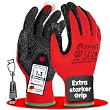 schutzmeister 12 Paar Premium Latex Paar Arbeitshandschuhe Herren - Größe 10/XL - Schutzhandschuhe mit flüssigkeitsabweisender Beschichtung, feines Tastgefühl, Handschuhe für Privat & Gewerbe