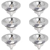AR111 GU10 LED Lampe 15W COB 1500 Lumen Dimmbar Reflektorlampe (100W Halogenäquivalent), 60° Abstrahlwinkel, Helligkeitseinstellung von 1% bis 100% (natürliches Licht), 6 Stück