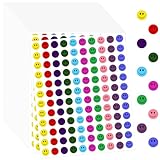 6000PCS Smile Aufkleber Sticker Klein,1cm 10 Farben Happy Face Incentive-Aufklebern,Belohnungssticker Für Lehrer Und Eltern Moderationskarten,Belohnungskarten,Förderung Der Interaktion Mit Schülern