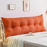 Luxuriöses Kopfteilkissen mit Spitzenbändern, Lesekissen für Sofa, Bett, weich gepolstert, Doppelkissen, großes Rückenkissen für Bett, 79 x 25,6 cm