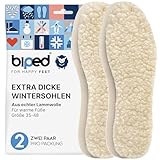 biped 2 Paar Lammwollsohlen - extra dick - Schuheinlagen aus echter Lammwolle - wärmende Innensohlen für alle Schuhtypen z1015(39)