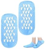 Gel Socken, Feuchtigkeitsspendende Socken mit Gel-Füllung, Intensive Pflege für Trockene Rissige Füße, Wiederverwendbar, Hautfreundlich, Universalgröße (Blau)