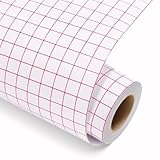 HTVRONT Transferfolie Plotter für Vinyl - 6' x 50 Feet (15 x 1524 cm) Übertragungsfolie Plotter mit Ausrichtungsgitter, Mittlerer Klebrigkeit Vinyl Transferband