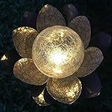 Lotus-Solarleuchten für den Außenbereich, Solar-Lotus-Licht, für den Außenbereich, Gartendekoration, Crackle Glass Lotus wasserdichte LED-Solar-Lampe