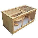 Wiltec XXL Nagerkäfig Hamsterkäfig aus Holz Kleintierkäfig mit klappbarem Deckel Mäusekäfig Kleintierstall