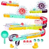 Badewannenspielzeug,Badespielzeug,44 Stück Badespielzeug,Badewannenspielzeug mit Wasserrutsche DIY Badewannen mit Saugnäpfe Wasserspielzeug Badespaß Geschenk