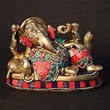 Kartique Ganpati Bhagwan Murti Statue aus Messing, Ganpati Bhagwan Murti für Zuhause, Büro, Einweihungseingang, Dekoration, Diwal, Geschenk, Pooja, Höhe 8,9 cm
