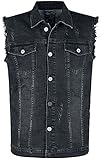 Black Premium by EMP Herren graue Jeans-Weste im Used-Look XXL