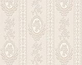 A.S. Création Strukturprofiltapete Belle Epoque Tapete klassisch 10,05 m x 0,53 m beige creme metallic Made in Germany 186133 1861-33