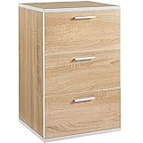 Yaheetech Nachttisch Nachtschrank Boxspringbett Nachtkommode mit 3 Schubladen Metallgriffe Beistelltisch Schubladenschrank, 35 x 40 x 60 cm