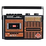 Lychee Tragbarer Retro-Kassettenspieler mit AM/FM/SW1-2-Quad-Radio, eingebautem Lautsprecher, 3,5-mm-Kopfhörerbuchse, SD/USB-Eingang unterstützt