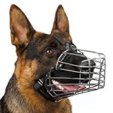 BRONZEDOG Draht-Hundemaulkorb Deutscher Schäferhund für mittelgroße große Hunde Verstellbarer langlebiger Metallkorb zum Beißen Kauen Bellen (M)