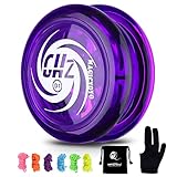 MAGICYOYO Responsive Yoyo D1 GHZ, Professionelle Kinder JoJo, 2A Looping Yoyo für Kinder Anfänger + 6 Yoyo Strings + Jo jo Glove + Yo-yo Storage Bag (Kristall Lila)