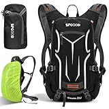 SPGOOD Fahrradrucksack 20L/25L/30L (9 Farben)-Wasserdichter Ultraleicht-für Damen & Herren Multifunktionaler-mit Regenschutzkappe/Helmabdeckung Rucksäcke MTB Mountainbike (Grau Schwarz, 20L)