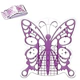 120 Stück Nagel-Schablonen, BUTTERFLY silver purple Schablonen, Modellier-Schablone Selbstklebend für Gel-Nägel