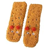 CutiePlusU Flauschige Socken Lustige 3D Tier Stoppersocken - Ultraleicht & Wärmend,Brown