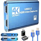 HDMI Video Capture Card for Switch,4K External Capture Card for Streaming with USB 3.0 and 2K 30FPS Game Capture for Nintendo Switch/PS5/Xbox/PS4/Steam Deck