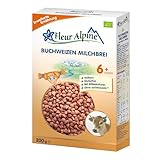 FLEUR ALPINE Bio Buchweizen - Baby Milchbrei für köstliches Frühstück, Nahrhafter und einfach zuzubereitender glutenfreier Brei, Babynahrung nach dem 6+ Monate ohne Zuckerzusatz, 5 Portionen